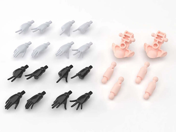 Bluetooth enabled Samurai Figure Bandai 30 Minutes Sisters 30MS Option Hand Parts (Black & White) Accesories Model Kit