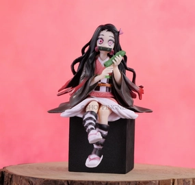 Premium Art Abstract Form Demon Slayer Nezuko Kamado Perching Action Figure | 13.5 Cms |