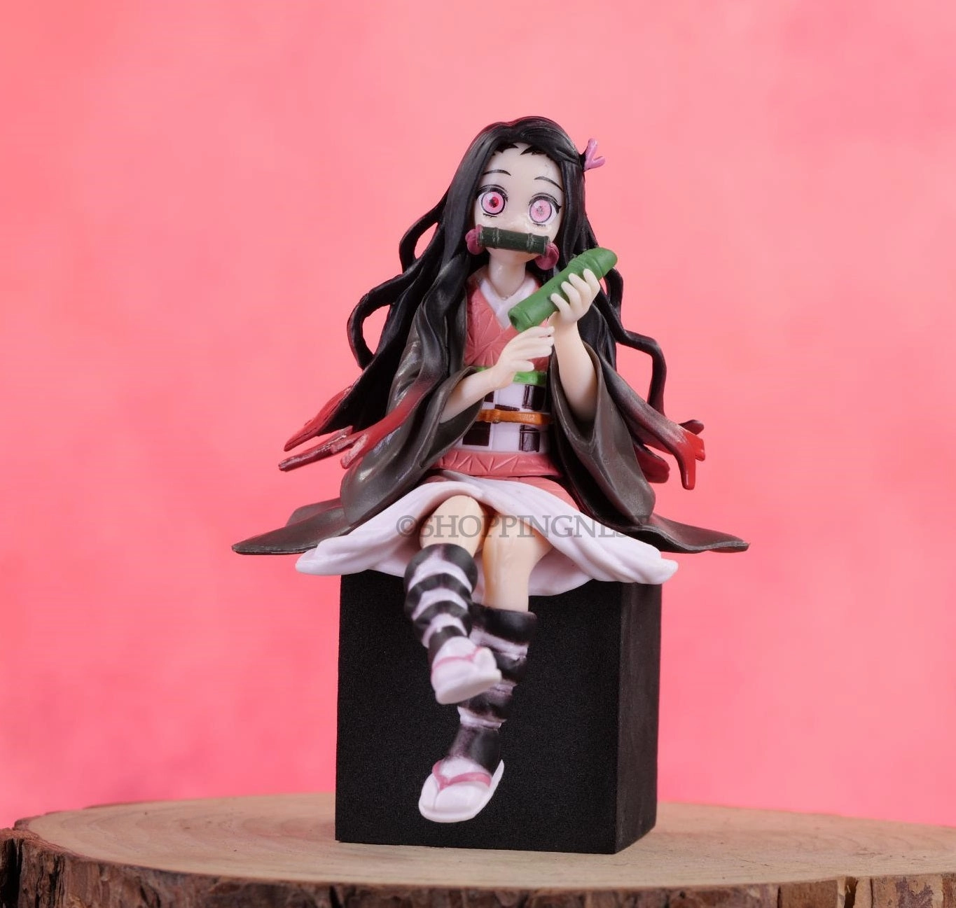 Premium Art Abstract Form Demon Slayer Nezuko Kamado Perching Action Figure | 13.5 Cms |