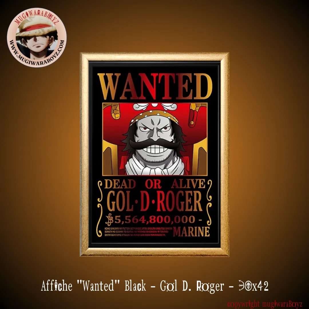 Affiche "Wanted" Black - Gol D. Roger Quest Finished
