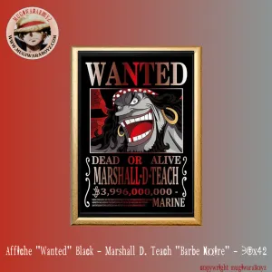 Cave Structure Indoor Play Affiche "Wanted" Black - Marshall D. Teach "Barbe Noire"