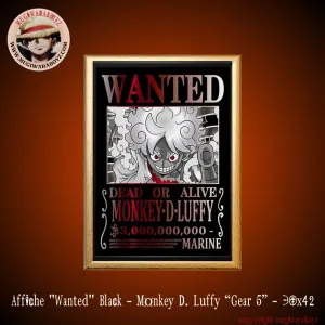 Congratulations Get Affiche "Wanted" Black - Monkey D. Luffy "Gear 5"