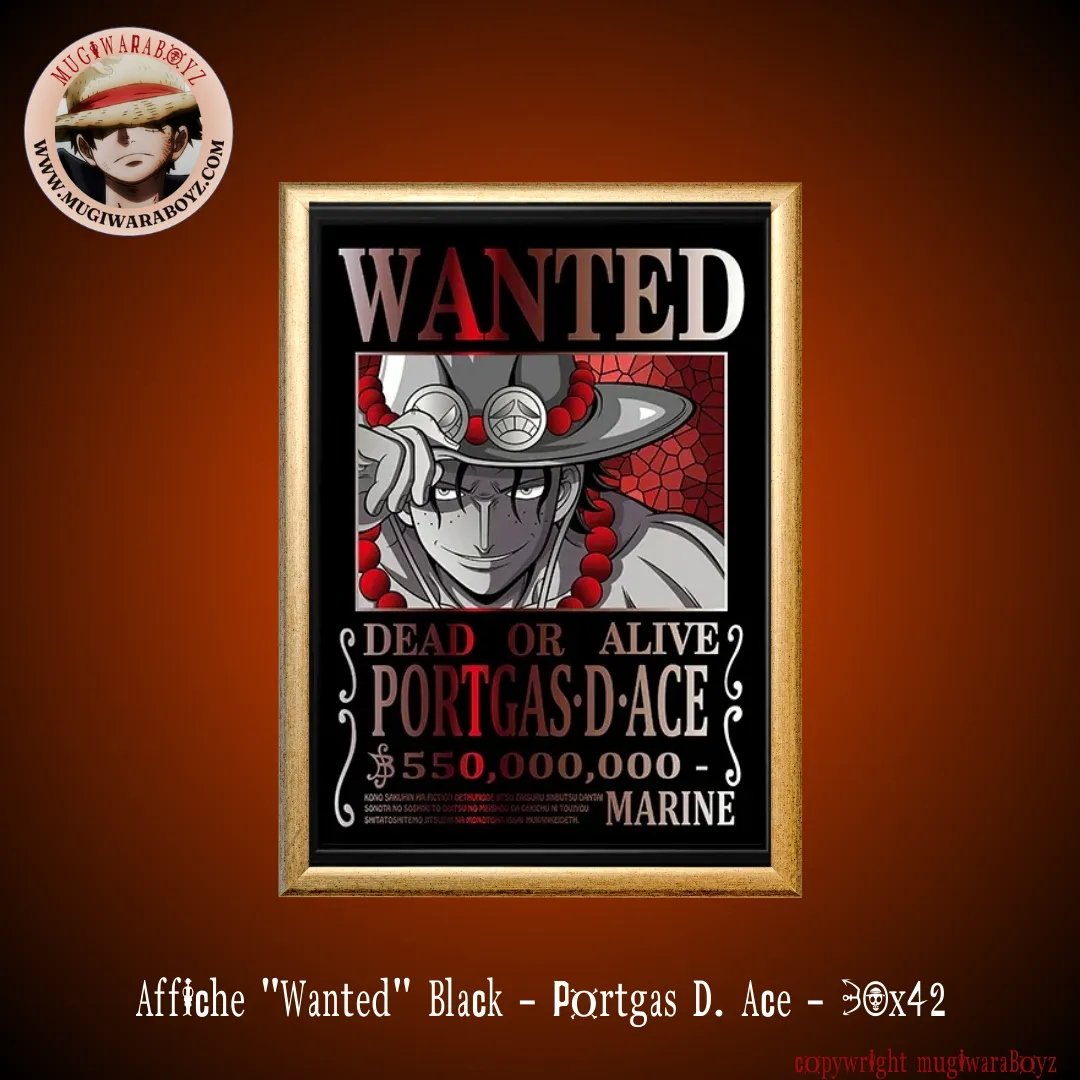 Affiche "Wanted" Black - Portgas D. Ace Archaeology Dig