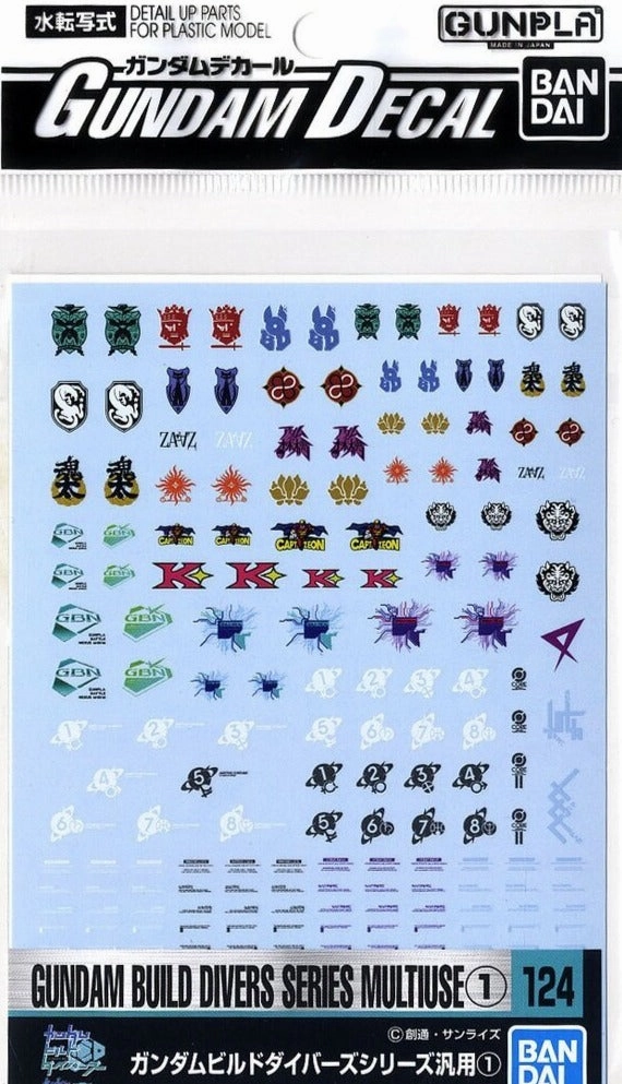 Bandai Gundam Decal #124 For Gundam Build Divers Series Multiuse #1 MS Water Slide/Transfer Decals Holiday themed