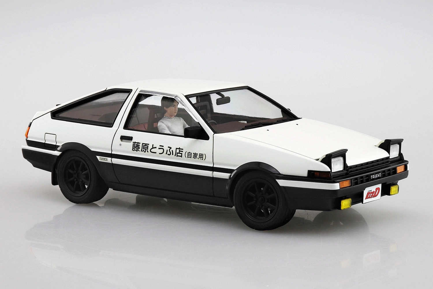 Timeless Treasure Aoshima 1/24 Initial D #14 Takumi Fujiwara AE86 Trueno (Project D Ver. With Driver Figure) Model Kit