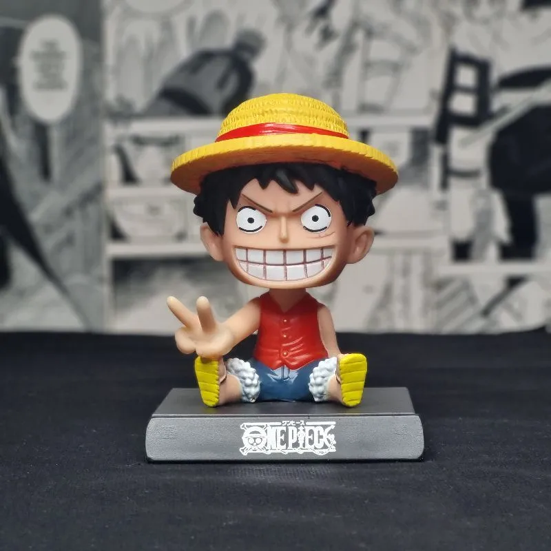 Prequel Story Vehicle Models One Piece Anime Monkey D. Luffy Model 2 Bobblehead With Mobile Holder | 13.5 CMS |