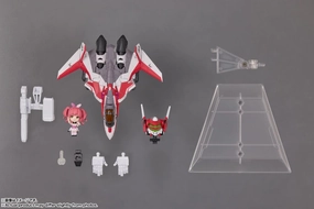 Felt Toy Bandai Tiny Session Macross Frontier VF-31C Siegfried (Mirage Use Ver.) & Makina Nakajima Action Figure Set