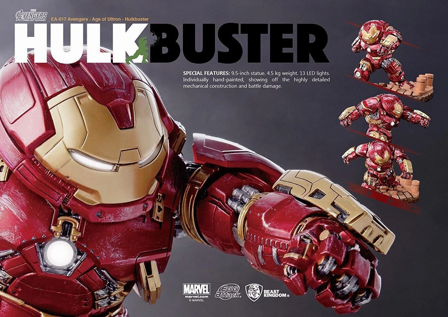 Beast Kingdom Egg Attack Marvel Avenger Age of Ultron Hulkbuster Statue Action Product Pilot Model
