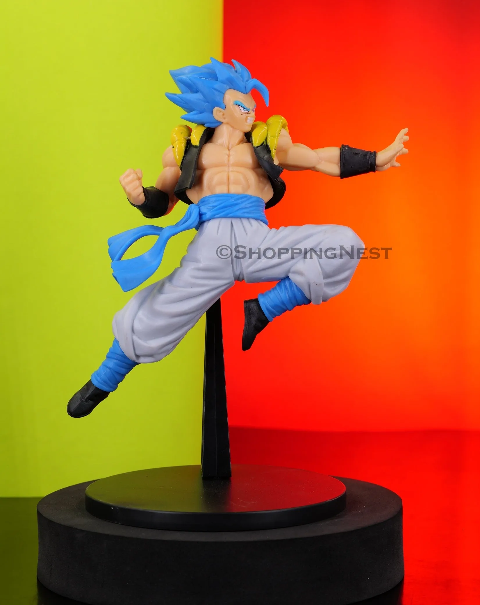 PVC Art Digital Sculpt Dragon Ball Z Gogeta Super Saiyan Blue in Action Flying Fight Action Figure | 22 CMS |
