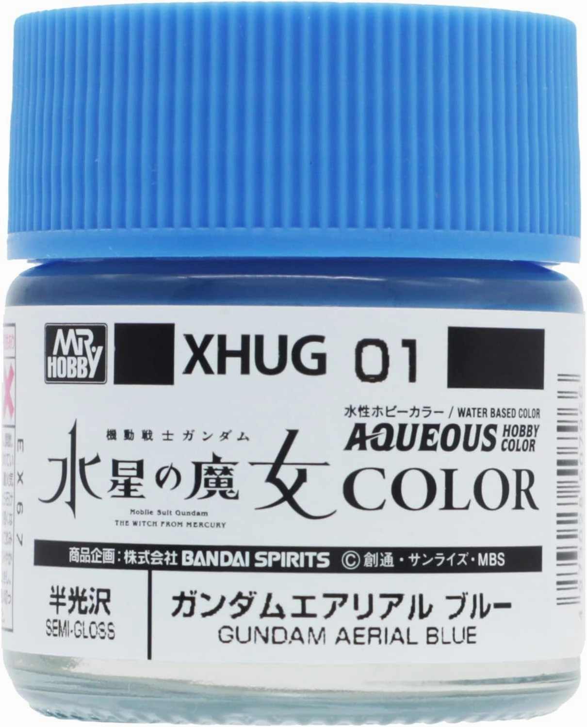 Mr. Hobby Aqueous Hobby Color Witch From Mercury XHUG01 Gundam Aerial Blue Semi Gloss 10ml Bottle Anime Character