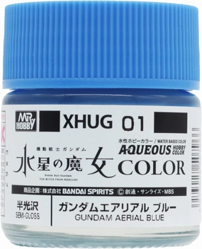 Mr. Hobby Aqueous Hobby Color Witch From Mercury XHUG01 Gundam Aerial Blue Semi Gloss 10ml Bottle Anime Character