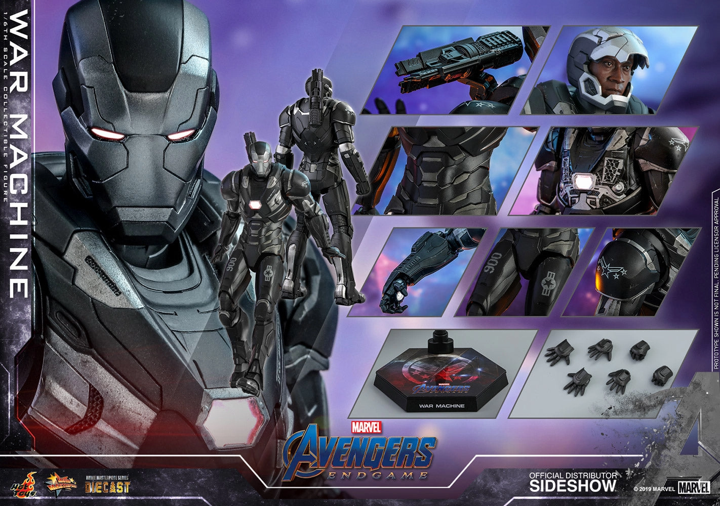 Seasonal Rotation Chibi Item Hot Toys 1/6 Avengers: Endgame War Machine Diecast Sixth Scale Figure MMS530-D31
