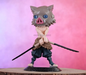 Chase Variant Deity Statue Demon Slayer Inosuke Hashibira Chibi Action Figure PVC Anime Figurine | 7.5 Cms |