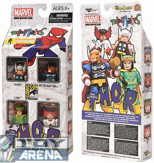 promotional item Art Goods SDCC 2012 Minimates The Mighty Thor, Beta Ray Bill, Loki, Sif 4-PK Comic Con Exclusive