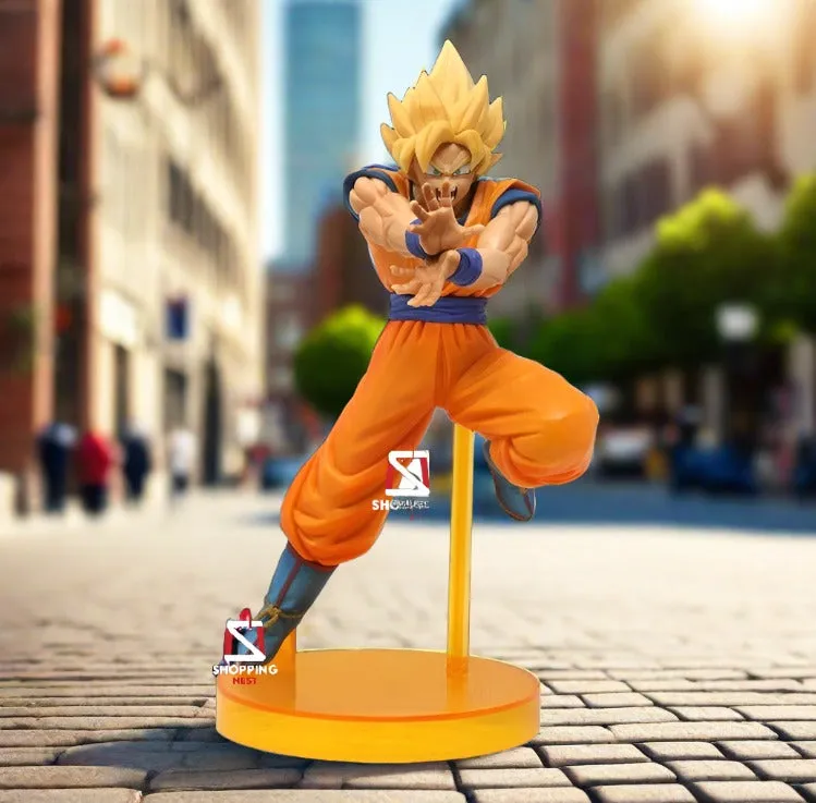 DBZ Anime Super Saiyan Son Goku  PVC Battle Mode Figure | 21cm | Designer Decor