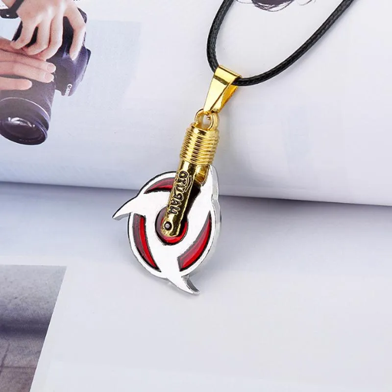 Naruto Necklace Uchiha Itachi Mangekyou Sharingan Anime Necklace Pendant Cosplay Fashion Jewellery CAD Design Minimalist Home