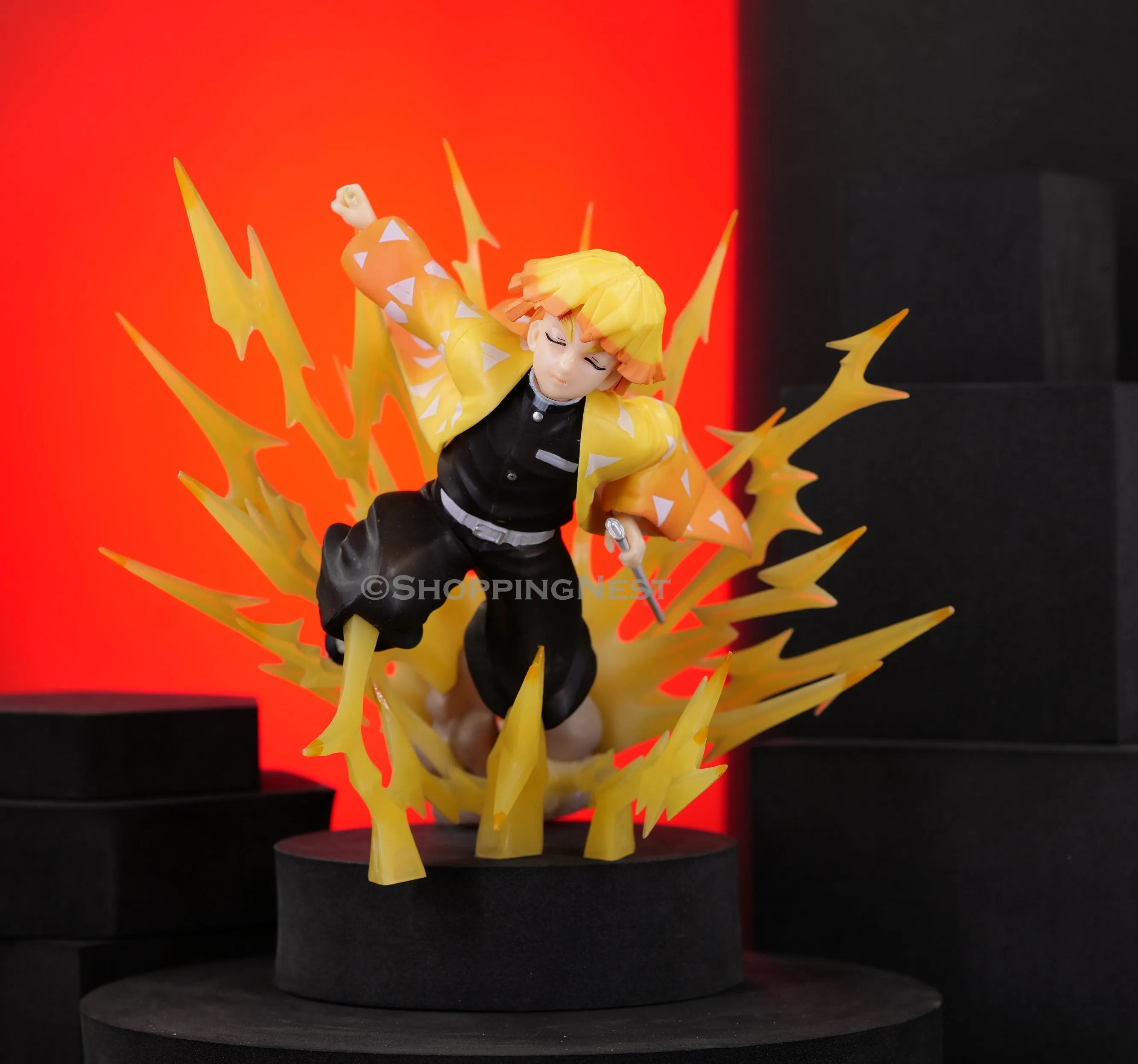 Year Round Historical Figure Demon Slayer Agatsuma Zenitsu Action Figure Lightning Effect | 21 Cms  |
