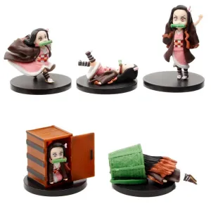 Vinyl Product Demon Slayer Set of 5 Nezuko Kamado Different Poses Chibi | 7 CM  |