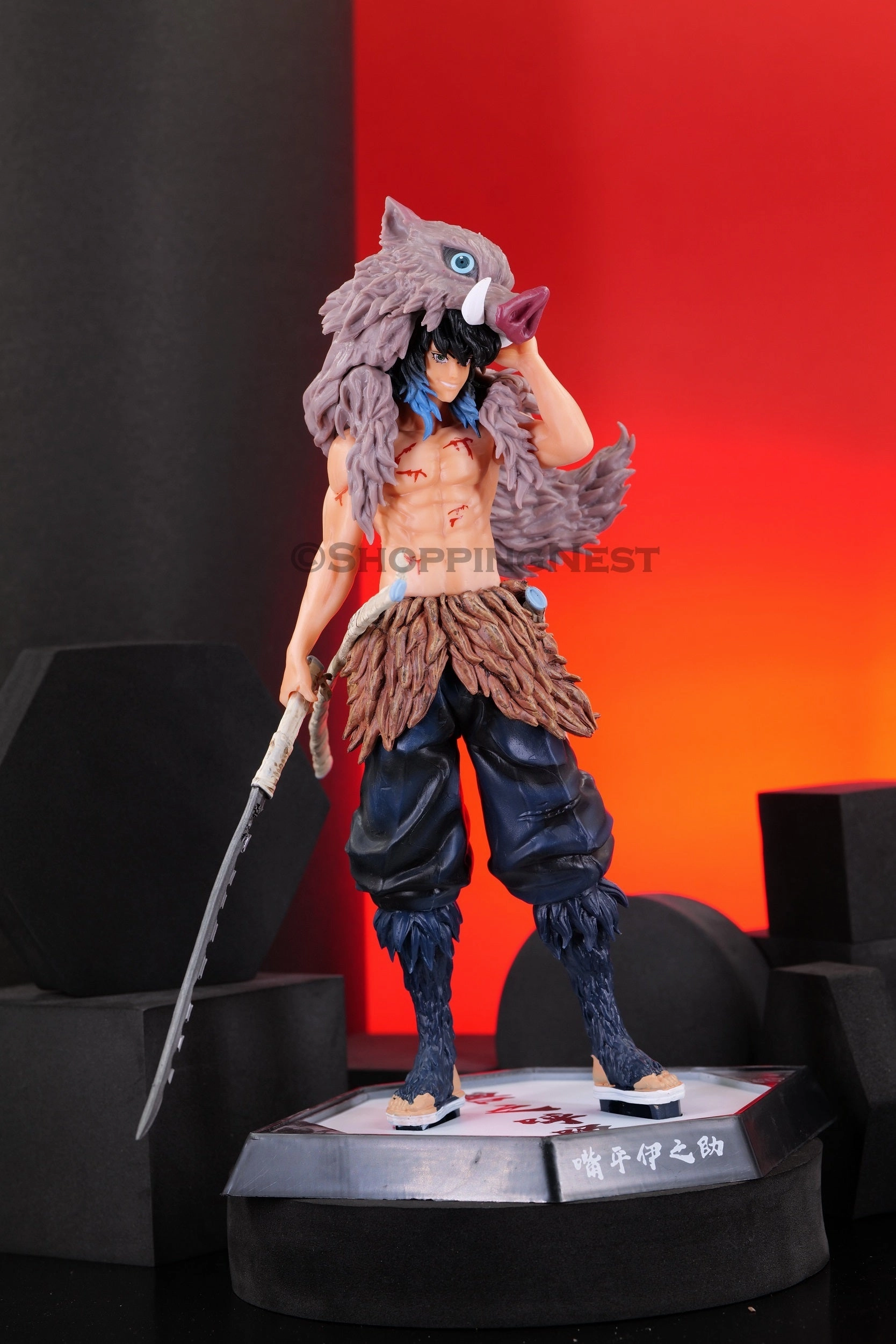 Sports Player Metal Craft Demon Slayer Inosuke Hashibira Action Figure High Detailed Figurine | 30 Cms |