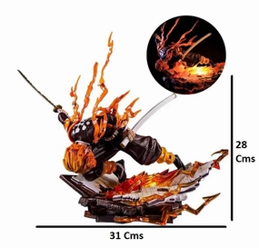 Demon Slayer Kimetsu no Yaiba Agatsuma Zenitsu Thunderclap And Flash Action Figure | 28 Cms | Dog Statue High Quality