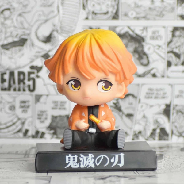 Demon Slayer Zenitsu Agatsuma Bobblehead With Mobile Holder For Cars | 14.5 CMS | Forest Discovery