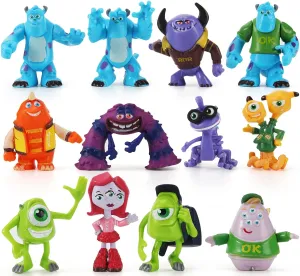 Science fiction Monsters University Action Figures | Set of 12 | 1-4 Inches | Cake Toppers &amp; Party Favors