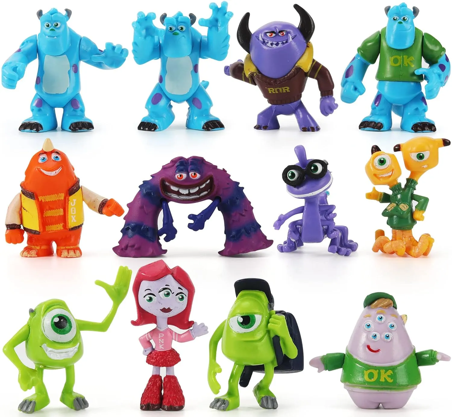 Science fiction Monsters University Action Figures | Set of 12 | 1-4 Inches | Cake Toppers &amp; Party Favors