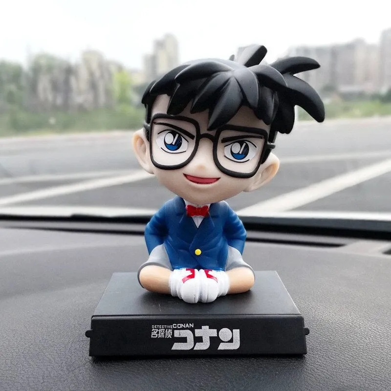 Detective Conan Blue Bobblehead With Mobile Holder For Cars | 14.5 CMS | Vision Achieve History Buff