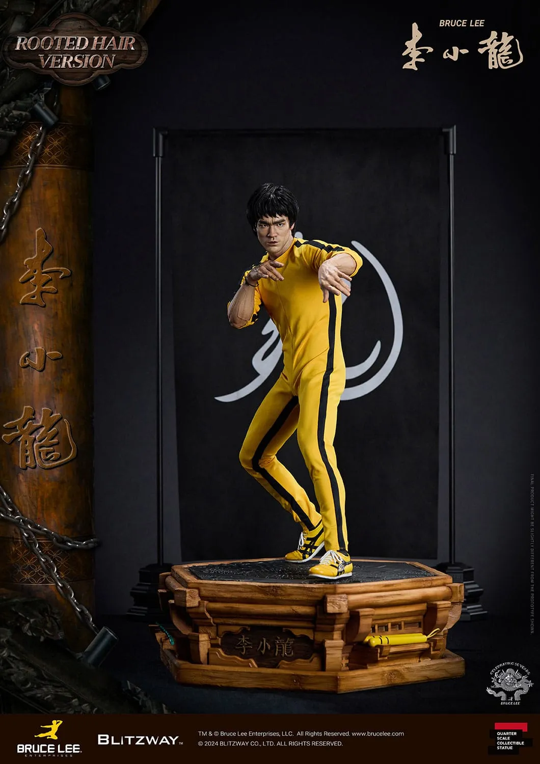 Art Master Blitzway Bruce Lee 50th Anniversary Tribute (Rooted Hair Version) 1/4 Statue