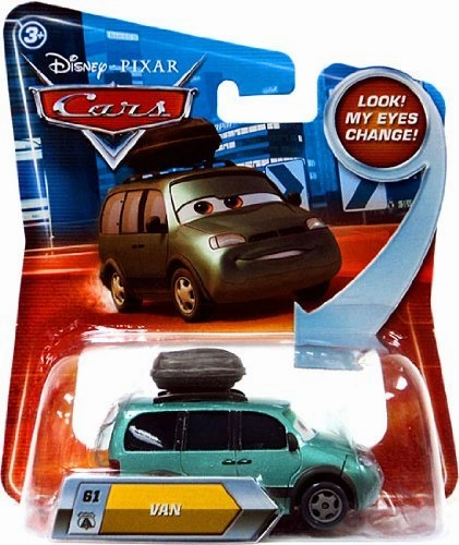 Patio Decor Disney / Pixar CARS Movie 1:55 Die Cast Van #61 w/ Lenticular Eyes!