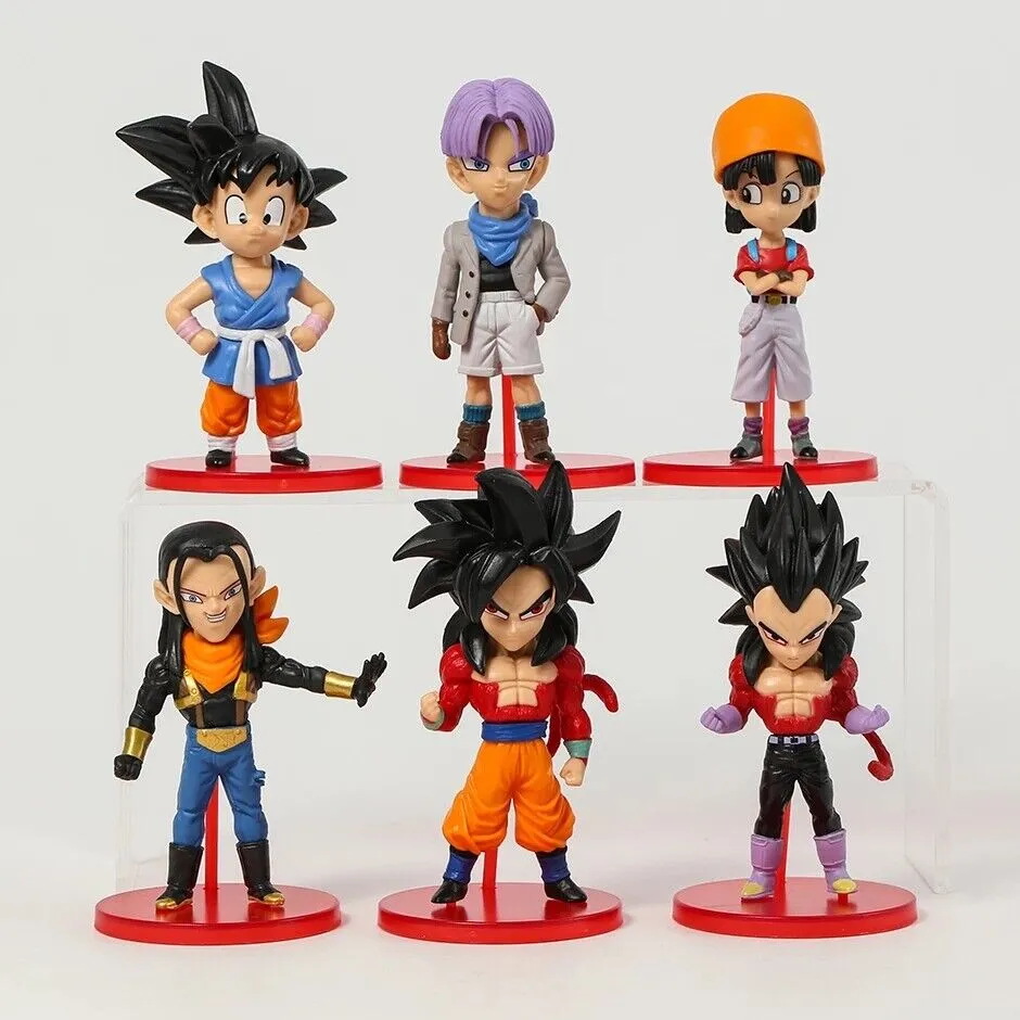 Wood Carving Dragon Ball Z | Set of 6 Anime Action Figures | 7-8 Cm |