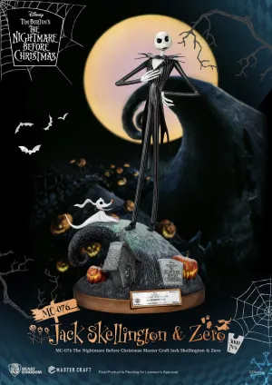 Beast Kingdom Jack Skellington & Zero - Nightmare before Christmas - MC-076 - Master Craft Collectible Statue Parent Choice