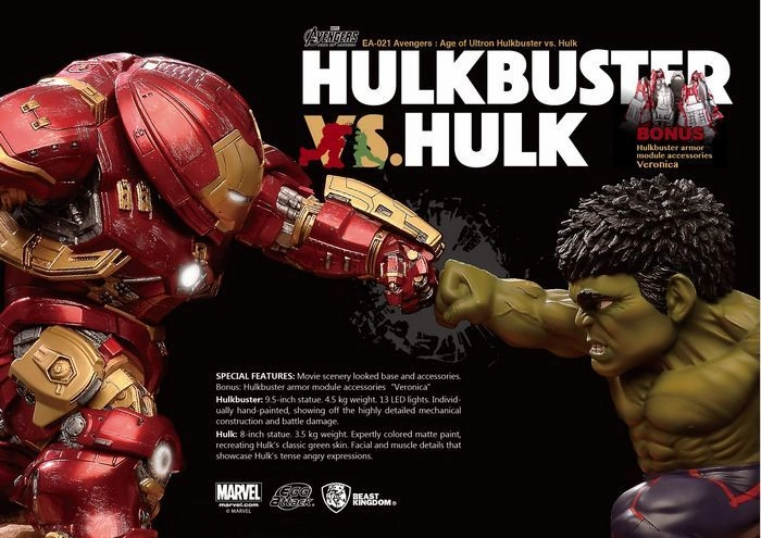 Superhero Collection Archeological Replica Beast Kingdom Egg Attack Marvel Avenger Age of Ultron Hulkbuster vs Hulk Statue