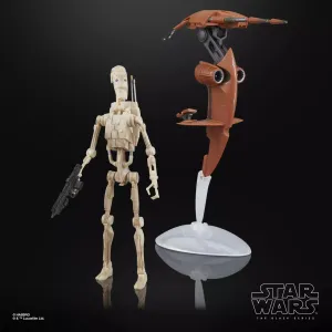 Hasbro Star Wars Black Series Episode 1 Strap & Battle Droid Exclusive 6 Inch Action Figure Victorian Style Fabric Figure