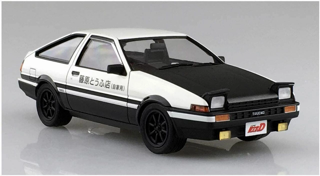 Aoshima 1/24 Initial D #01 Takumi Fujiwara Toyota AE86 Trueno (Project D Ver.) Model Kit Variant Paint Character Model