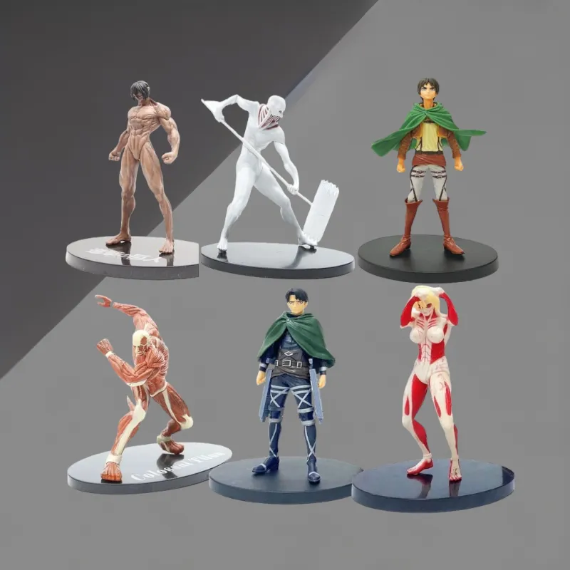 Miniature Product Attack On Titan | Set Of 6 Action Figures | Set A Reine | 16 Cms |