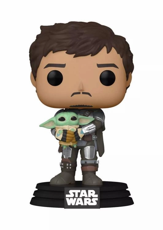 Funko Pop #461 Star Wars: The Mandalorian The Mandalorian with Grogu Smart Toy Designer Collectible