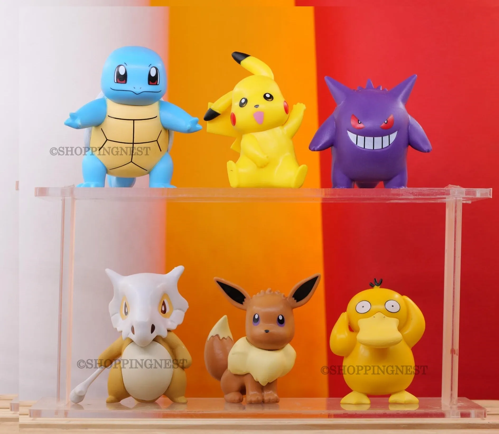 Pokemon | Set Of 6 Self Standing Anime Action Figures | Model C | 8-8.5 Cm | World Heritage