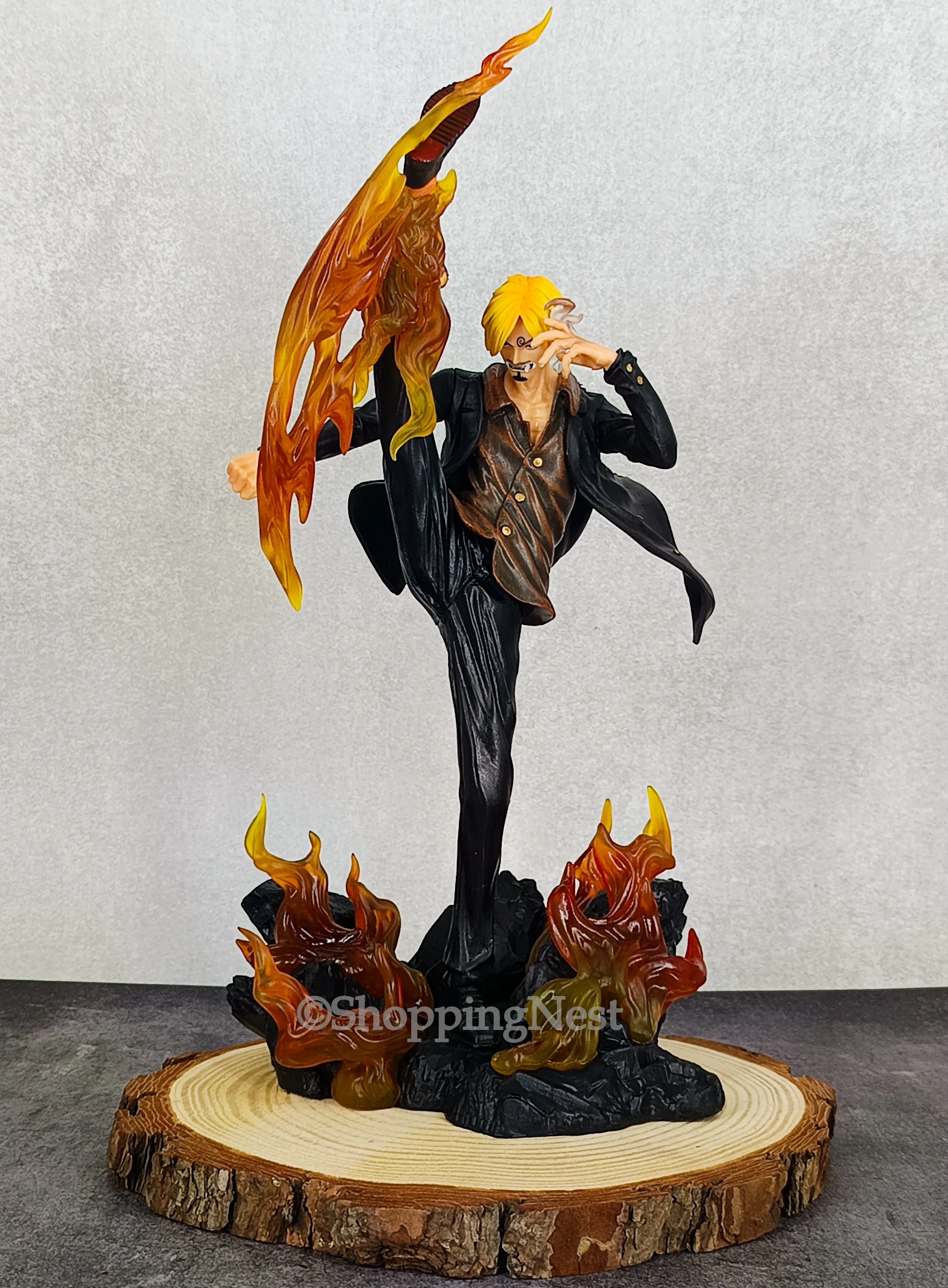 Asian Art Dog Statue One Piece Pvc Trendy Figure WIFI Sanji Straw Hats Devil Foot Three Main Forces Gk Collectible Figure | 35 CMS |