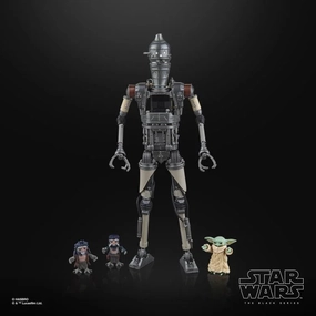 Hero Figure Hasbro Star Wars Black Series The Mandalorian #41 Deluxe IG-12 and Grogu 6 Inch Action Figure
