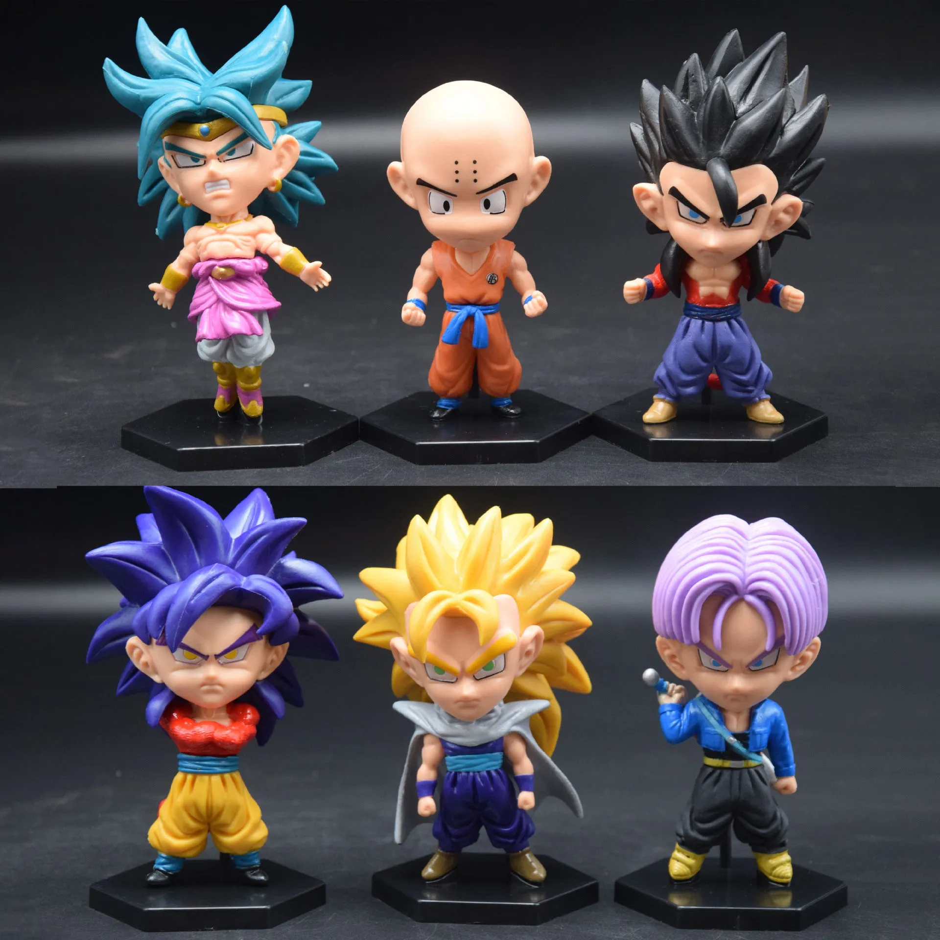 Samurai Figure Collectible Statue Dragon Ball Z | Set Of 6 Action Figures  Gohan, Krillin, Broly, Gogeta, Goku SS4, Trunks | 13 Cm |