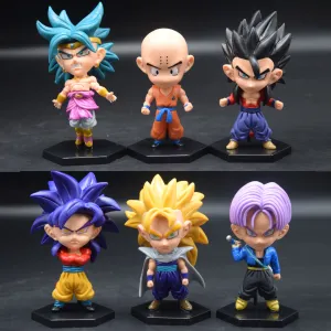 Samurai Figure Collectible Statue Dragon Ball Z | Set Of 6 Action Figures  Gohan, Krillin, Broly, Gogeta, Goku SS4, Trunks | 13 Cm |