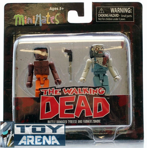 Minimates The Walking Dead Battle Damage Tyreese and Farmer Zombie 2 Pack Series 3 Rare Action Figure Robot Creation for all ages