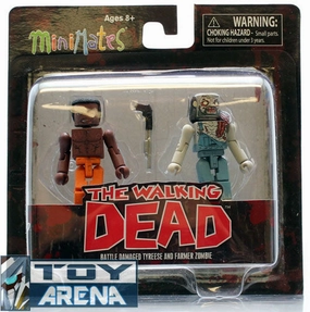 Minimates The Walking Dead Battle Damage Tyreese and Farmer Zombie 2 Pack Series 3 Rare Action Figure Robot Creation for all ages