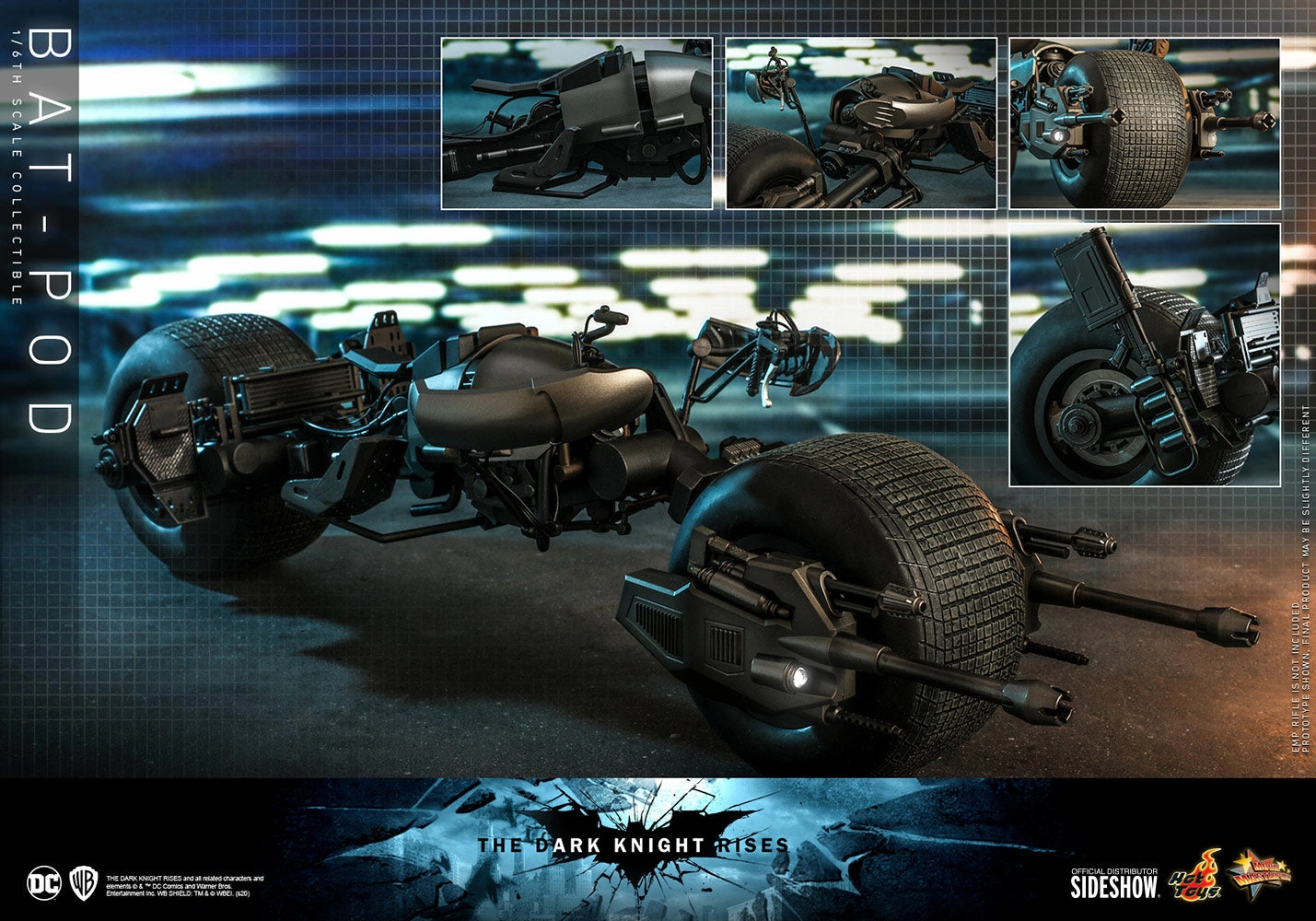 Mammal Figure Hot Toys 1/6 Batman Dark Knight Trilogy Bat-Pod Sixth Scale Figure Accessory MMS591