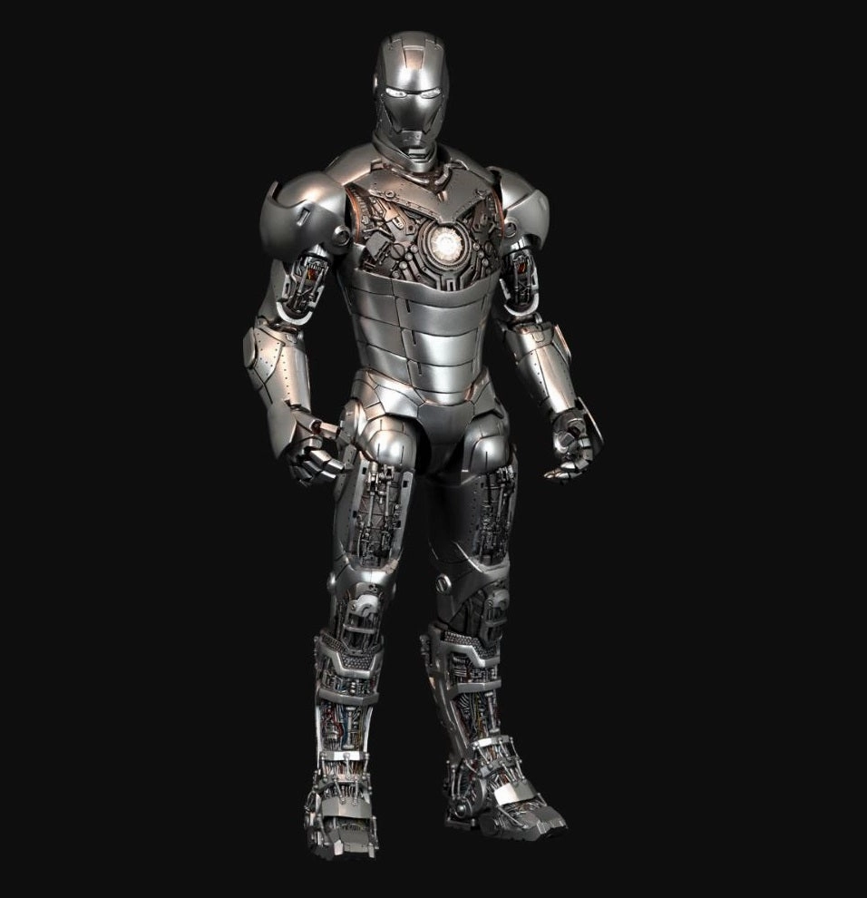 Hot Toys 1/6 Iron Man 2 Iron Man Mark II 2 (Armor Unleashed Collector Ver.) Sixth Scale Figure MMS150 Standing Pose