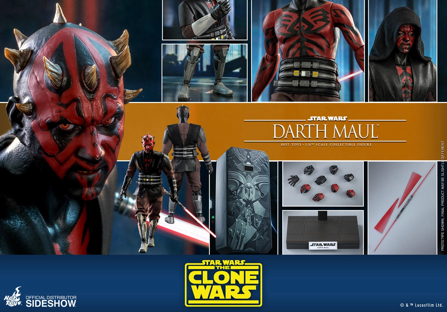 Hot Toys 1/6 Star Wars: The Clone Wars Darth Maul Sixth Scale Figure TMS024 Exclusive Outfit
