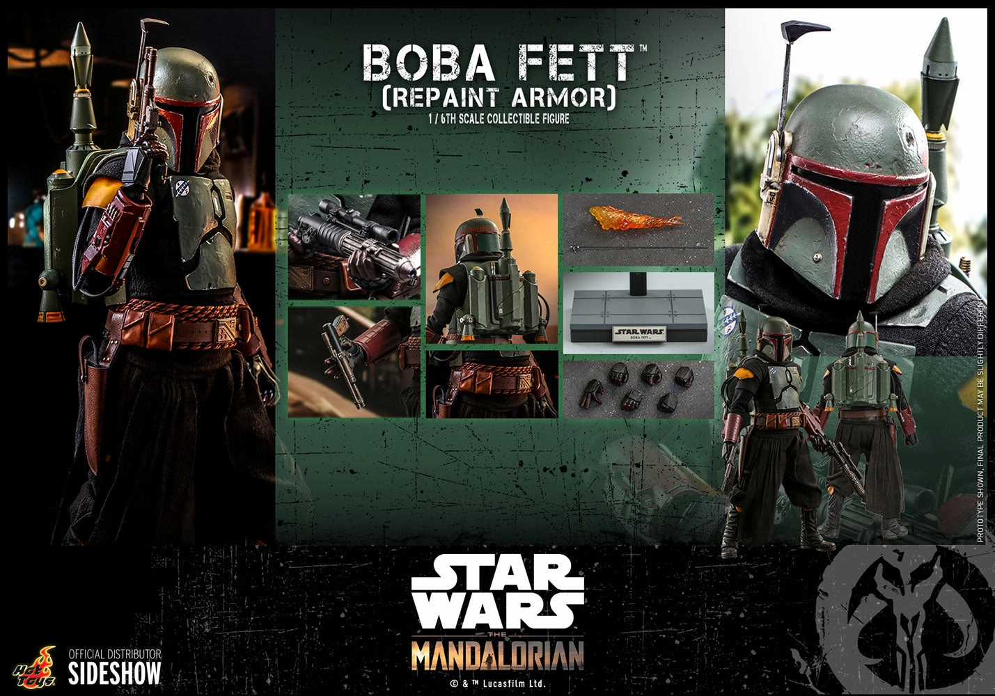 Hot Toys 1/6 Star Wars The Mandalorian 2 Boba Fett (Repaint Armor) Sixth Scale Figure TMS055 Vinyl Art