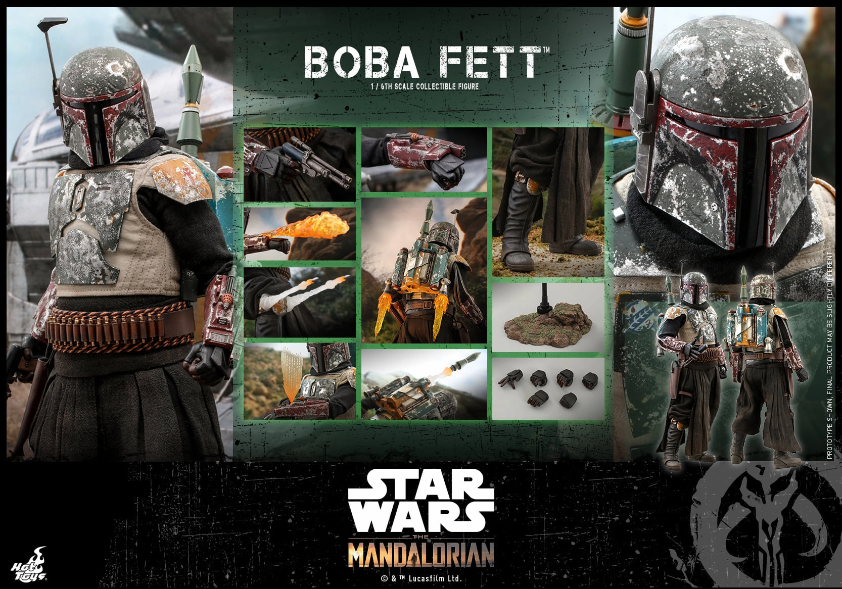 Hot Toys 1/6 Star Wars: The Mandalorian 2 Boba Fett Sixth Scale Figure TMS033 Static Figure Superhero Object