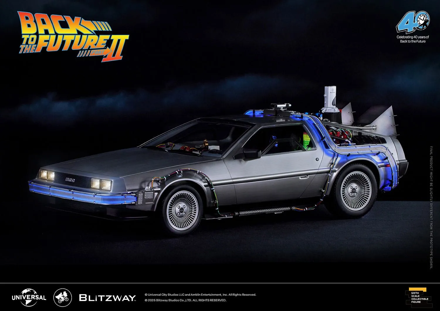 Childhood Memory Blitzway Back to the Future II Premium UMS Time Machine 1/6 Vehicle